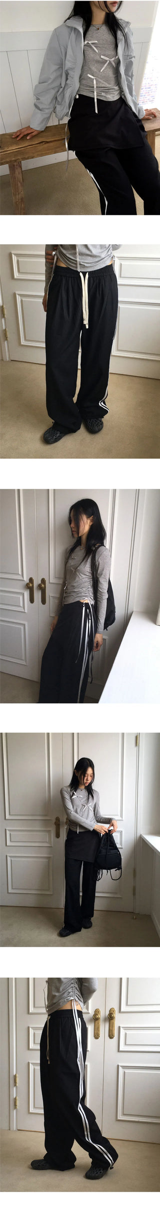 Adjustable stripe pants