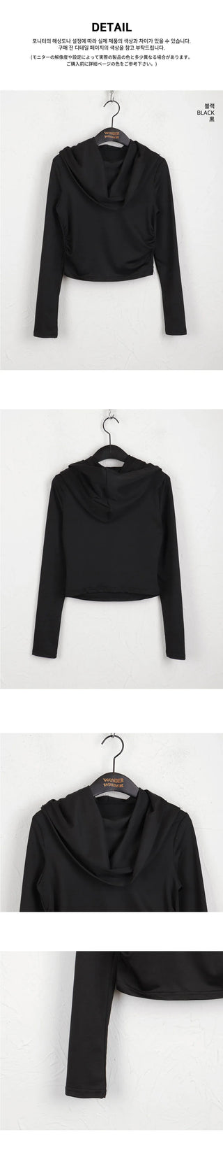 Bloomer draped slim crop hooded sweatshirt