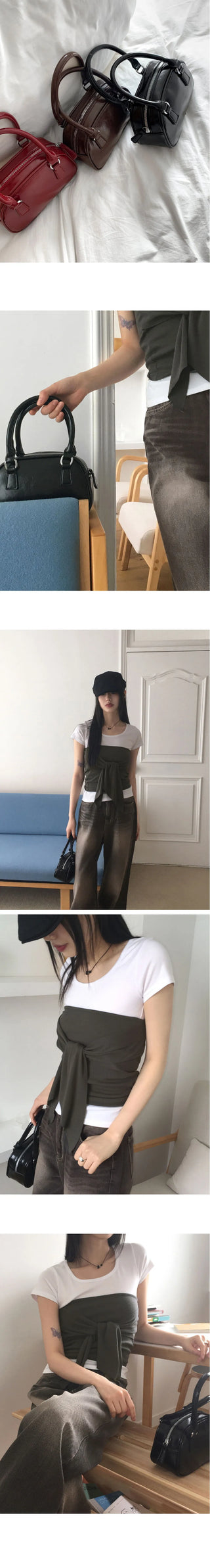 Wictz leather mini tote cross bag