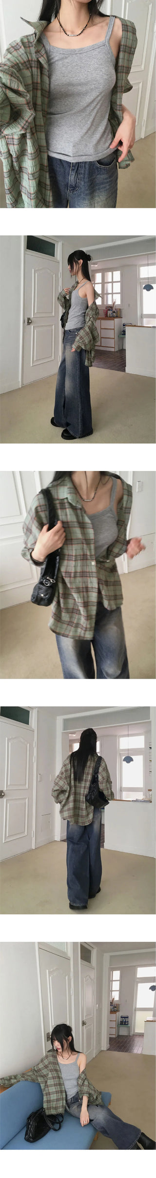 Cellne Faded Denim Long Wide Pants