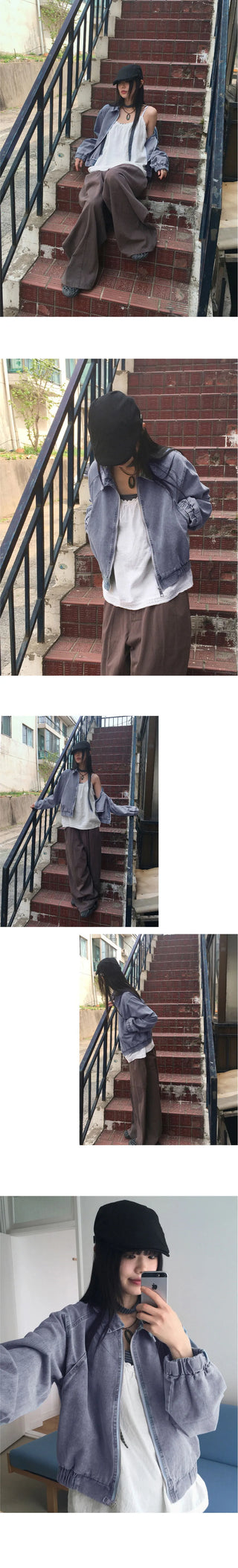 Harder tornado Split blouson denim jacket