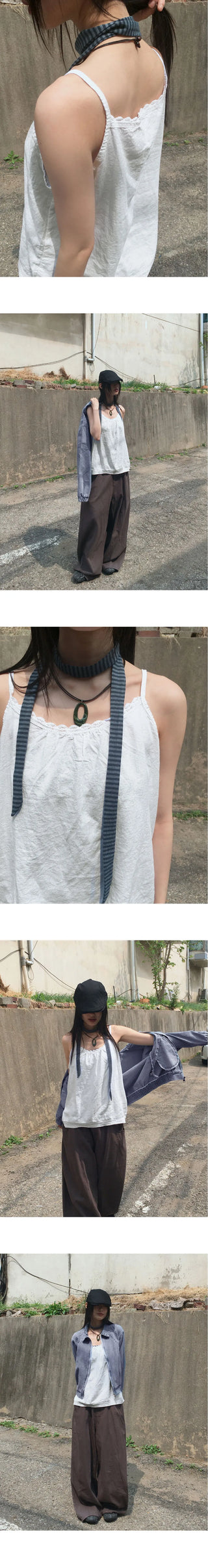 Bush Vintage Layered Lace Strap Sleeveless
