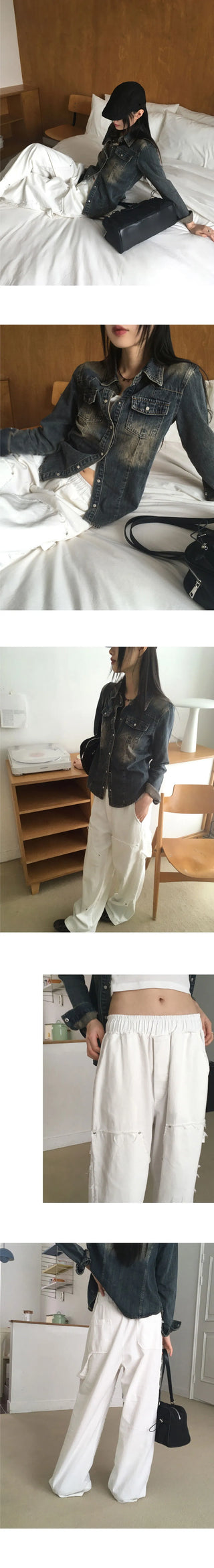 Penf Carpenter Damage Long Wide Cotton Pants