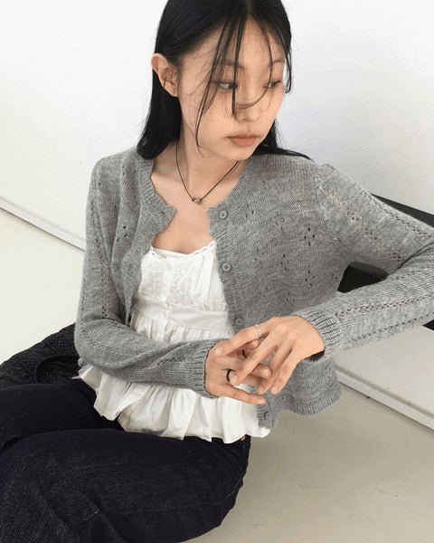 Sever Punching Wave Knitwear Cardigan