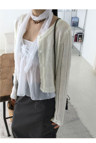 Sever Punching Wave Knitwear Cardigan