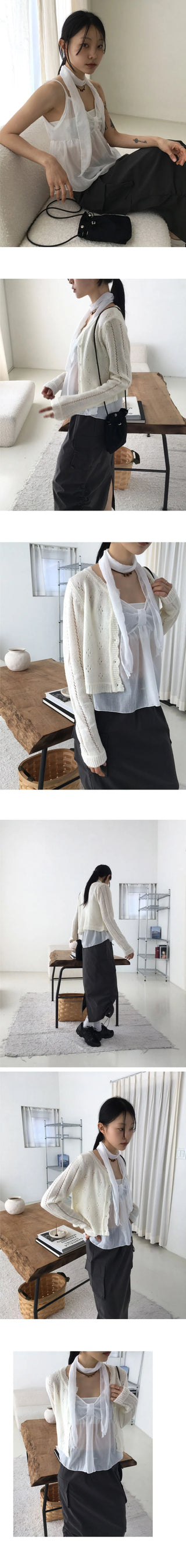 Sever Punching Wave Knitwear Cardigan