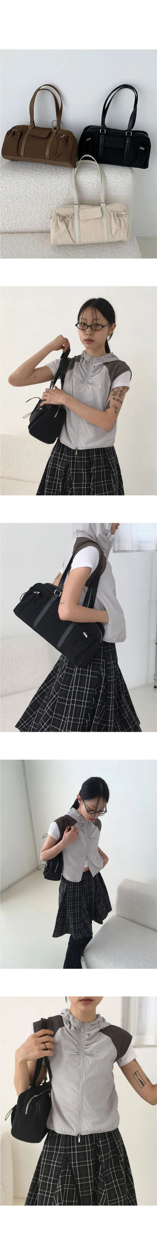 Betan Daily Nylon Pocket String Shoulder Bag