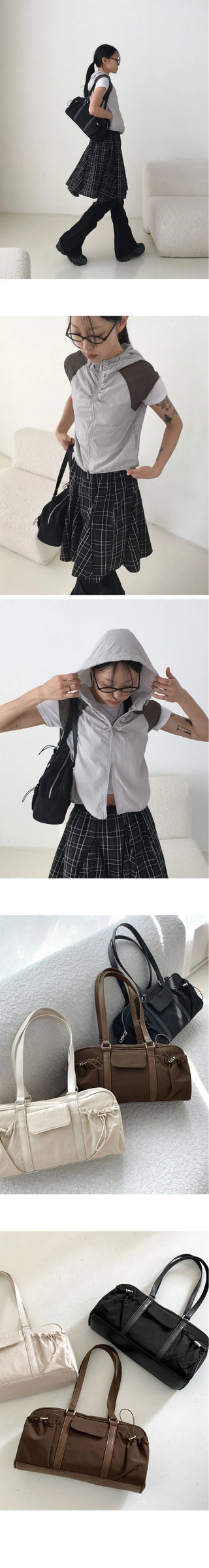 Betan Daily Nylon Pocket String Shoulder Bag