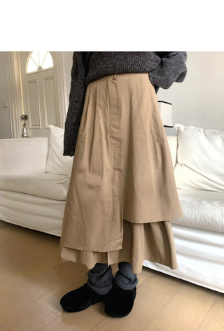 Erin Layered Flare Long Skirt