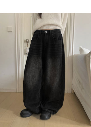 Eddies Fleece-lined Vintage Wide Denim Pants