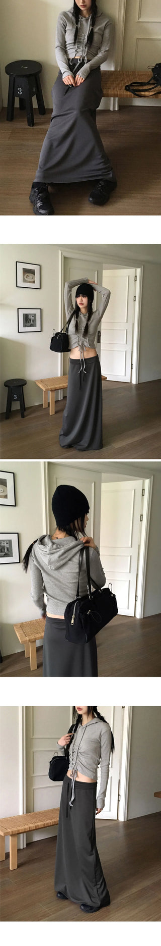 Mutin Jersey Maxi Banding Long Skirt