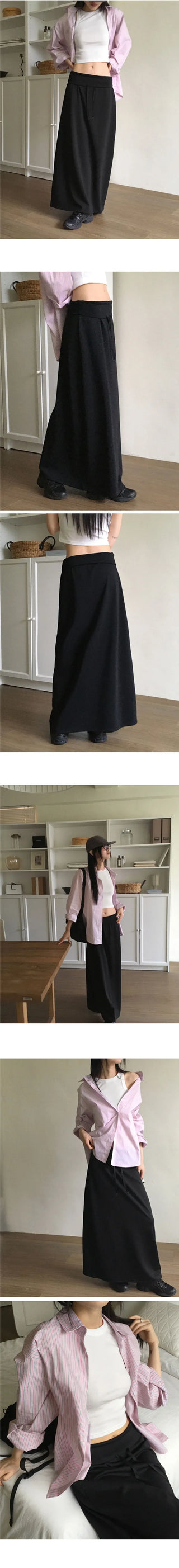 Mutin Jersey Maxi Banding Long Skirt