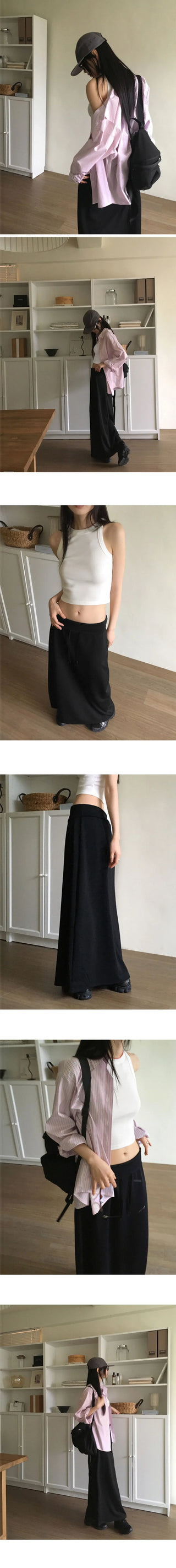 Mutin Jersey Maxi Banding Long Skirt