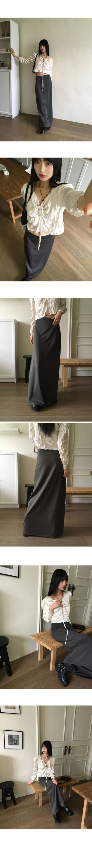 Mutin Jersey Maxi Banding Long Skirt