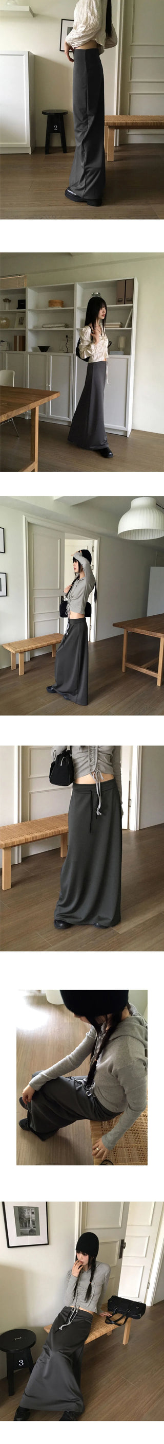 Mutin Jersey Maxi Banding Long Skirt
