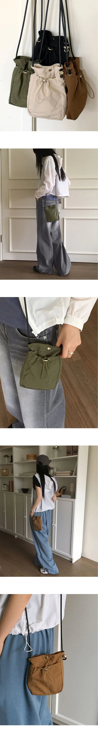 Lago nylon string mini shoulder crossbag