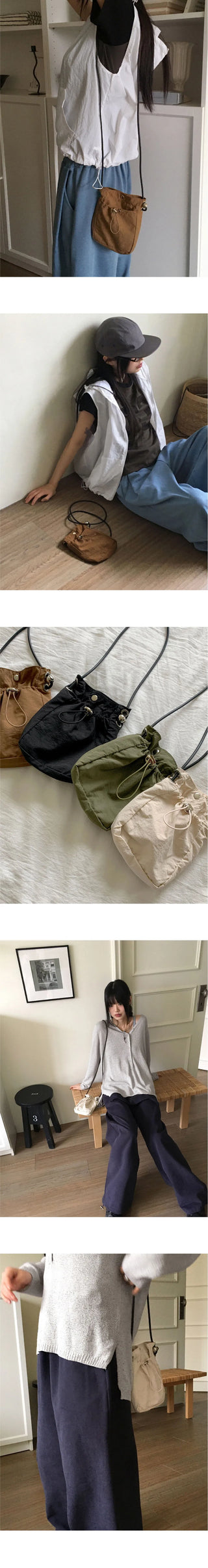 Lago nylon string mini shoulder crossbag