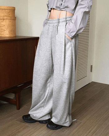 Shube Pintuck 2 Way Juri Long Wide Jogger Pants