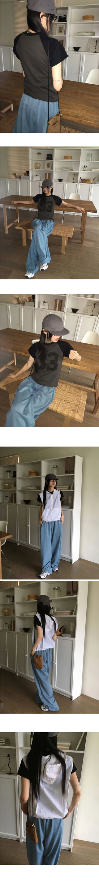 Shube Pintuck 2 Way Juri Long Wide Jogger Pants