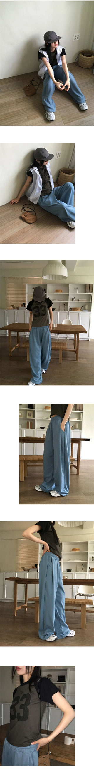 Shube Pintuck 2 Way Juri Long Wide Jogger Pants