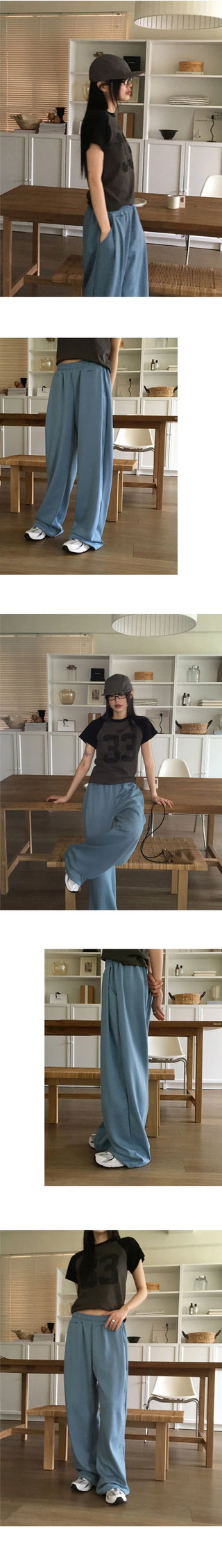 Shube Pintuck 2 Way Juri Long Wide Jogger Pants