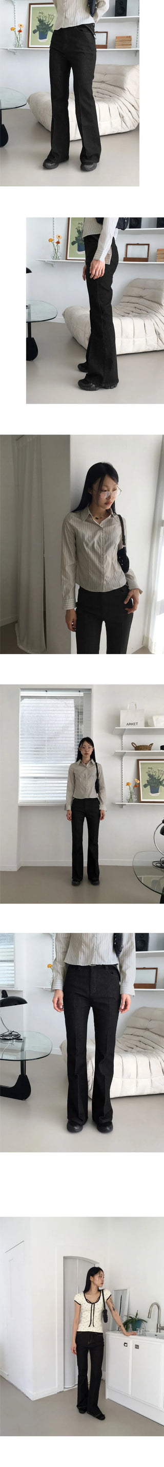 Libby stitched leg Flared Raw denim pants