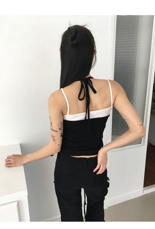 Claire Shirring Halter Strap Sleeveless