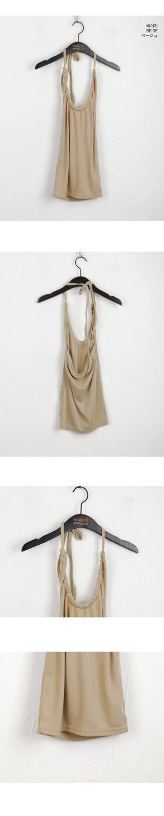 Claire Shirring Halter Strap Sleeveless