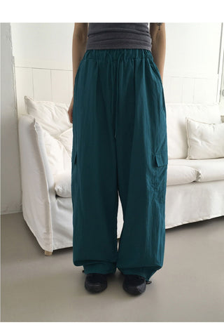 Walkie nylon two-way cargo long wide jogger pants