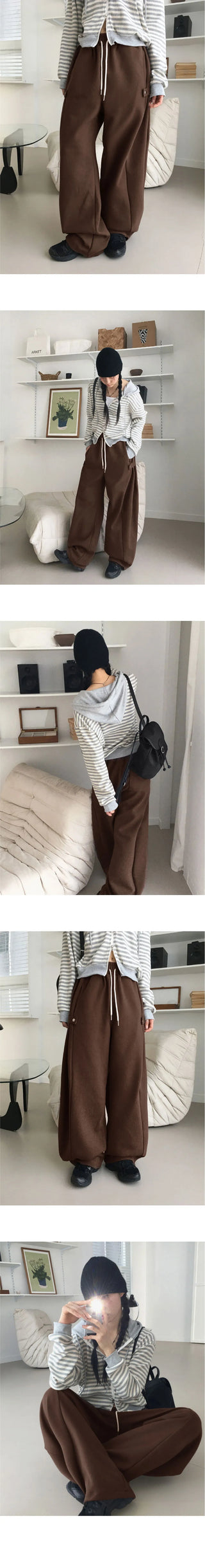 Jord Side Snap Balloon 2 Way Juri Long Wide Jogger Pants