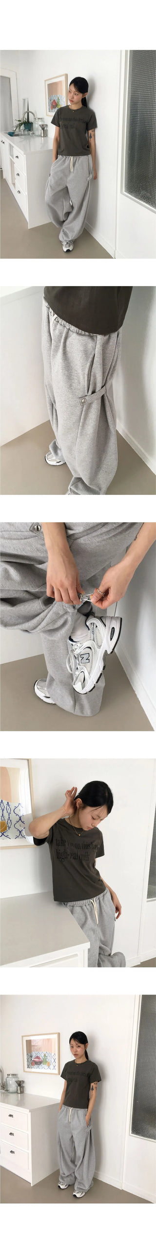 Jord Side Snap Balloon 2 Way Juri Long Wide Jogger Pants