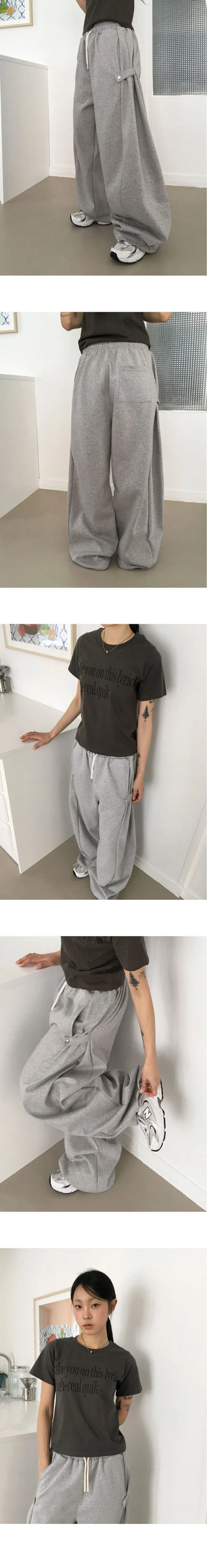 Jord Side Snap Balloon 2 Way Juri Long Wide Jogger Pants