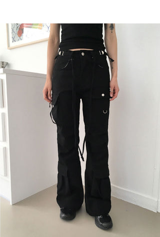 Pren Bijo Pocket Cargo Long Semi Flared Pants