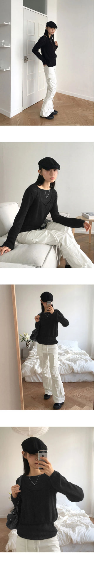 Pren Bijo Pocket Cargo Long Semi Flared Pants