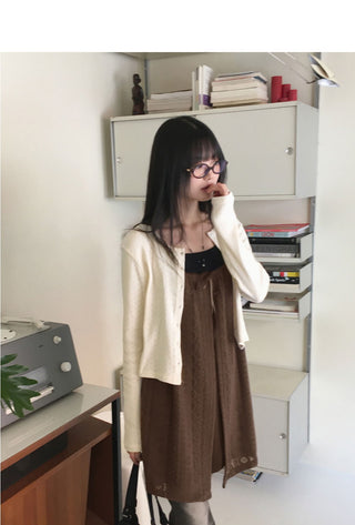 Oldin Fall Mid-Season Punching Long Sleeve Cardigan