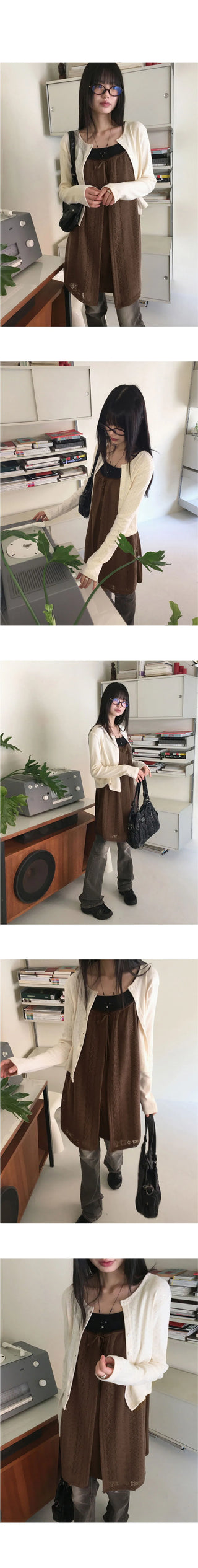 Oldin Fall Mid-Season Punching Long Sleeve Cardigan