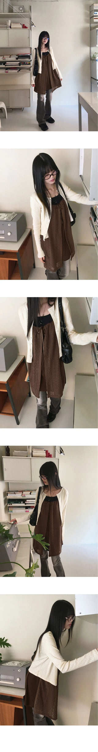 Oldin Fall Mid-Season Punching Long Sleeve Cardigan