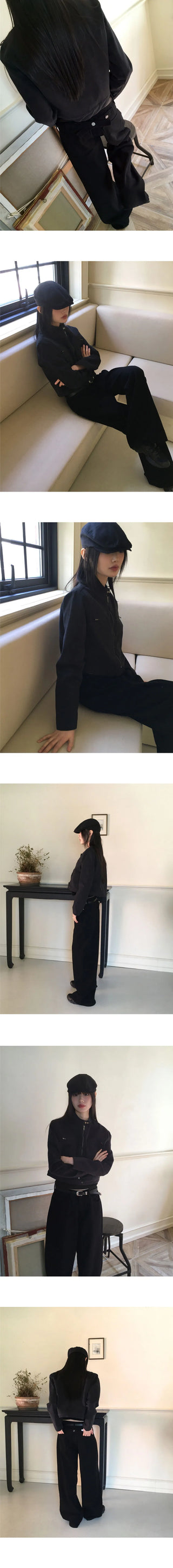 Boldi Split zipper crop biker zip-up