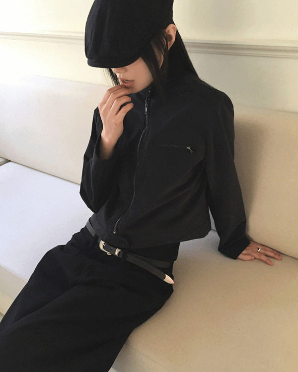 Boldi Split zipper crop biker zip-up