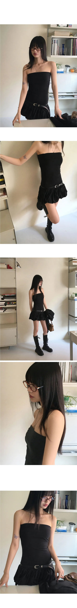 Bech layered top pumpkin color combination off-shoulder mini Dress