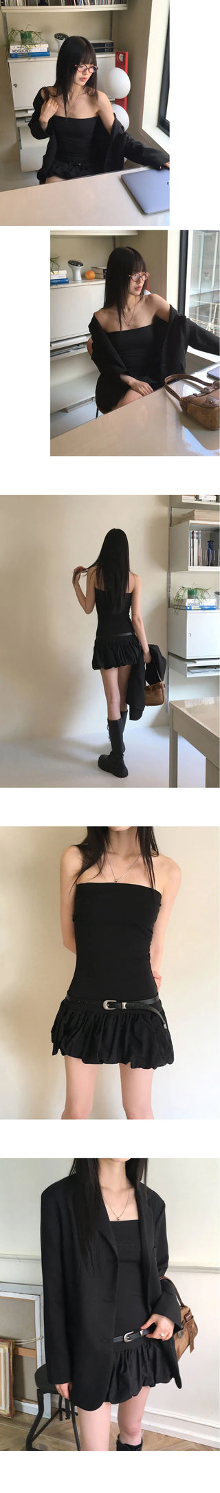 Bech layered top pumpkin color combination off-shoulder mini Dress