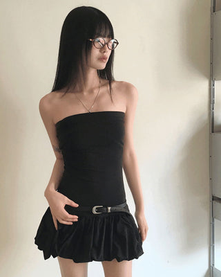 Bech layered top pumpkin color combination off-shoulder mini Dress