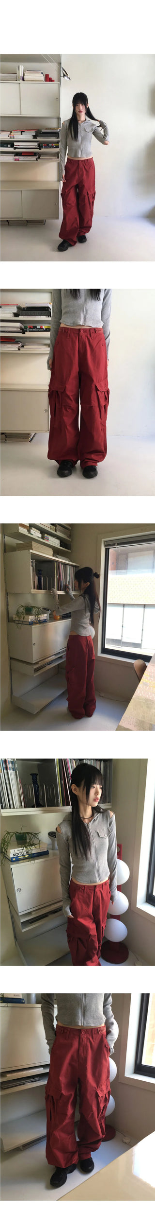 Yells Balloon Maxi Cotton Cargo Long Wide Pants