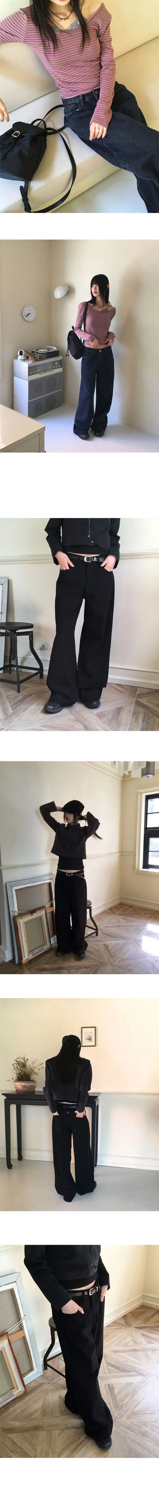 Kinon Bag Bijo Point Wide Cotton Pants