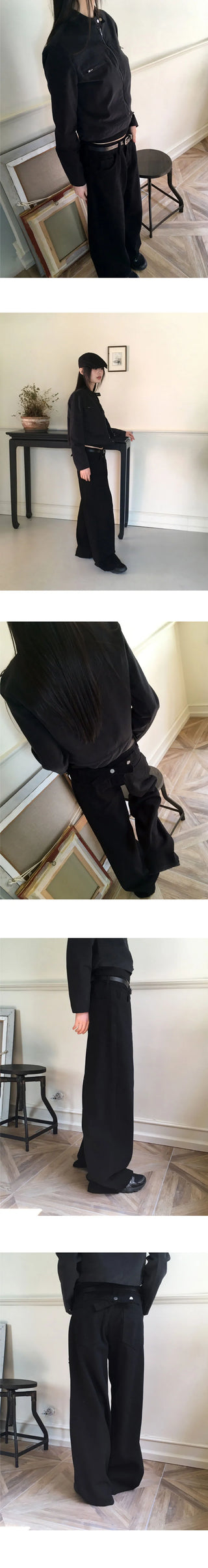 Kinon Bag Bijo Point Wide Cotton Pants