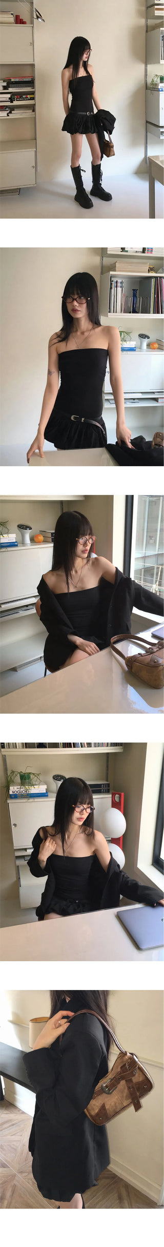 Tevy Basic Boxy Overfit Minimal Blazer Jacket