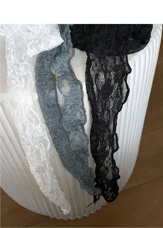Vinton see-through vintage lace long muffler scarf