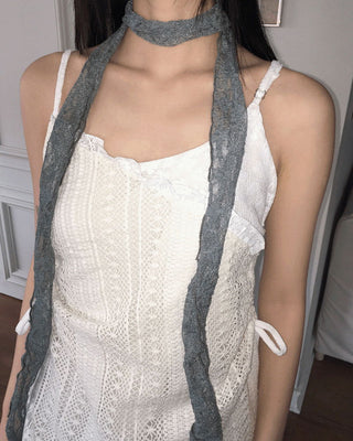 Vinton see-through vintage lace long muffler scarf