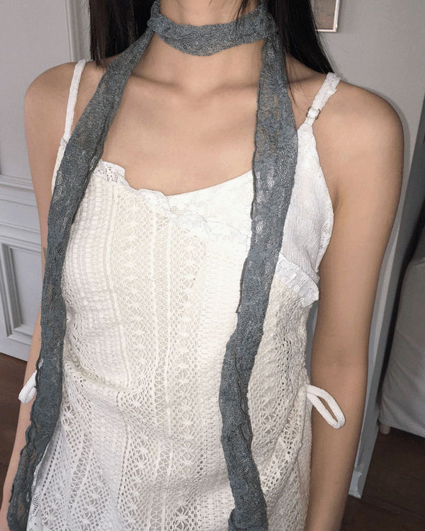 Vinton see-through vintage lace long muffler scarf