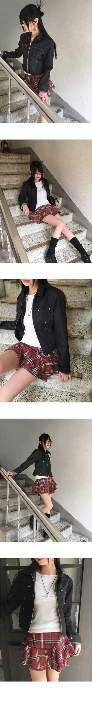 Toode Basic Plain Layered Cotton Round 3/4 Sleeve T-Shirt